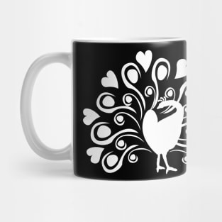 Peacock With Heart Plumage Bird Lover Gift Mug